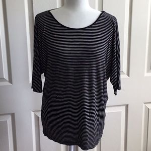 Apt 9 black and white striped tee